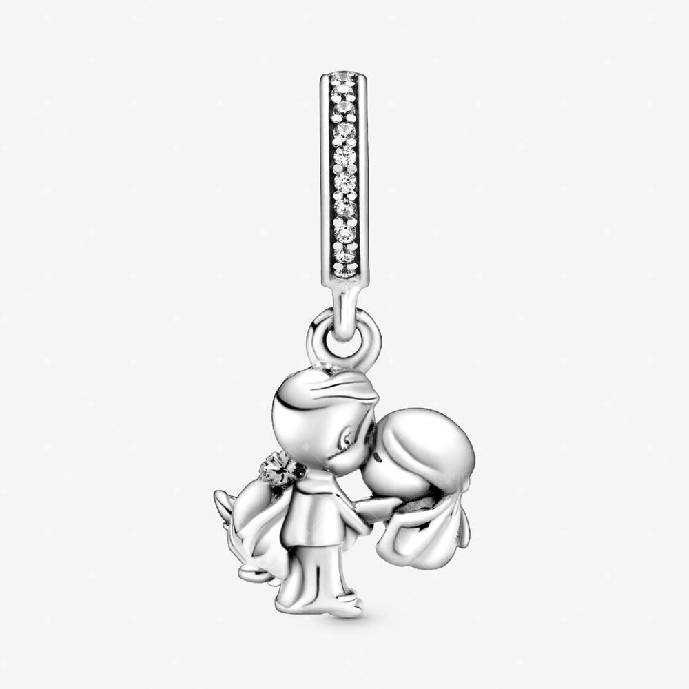 Pandora Married couple sterling silver dangle with clear cubic zirconia